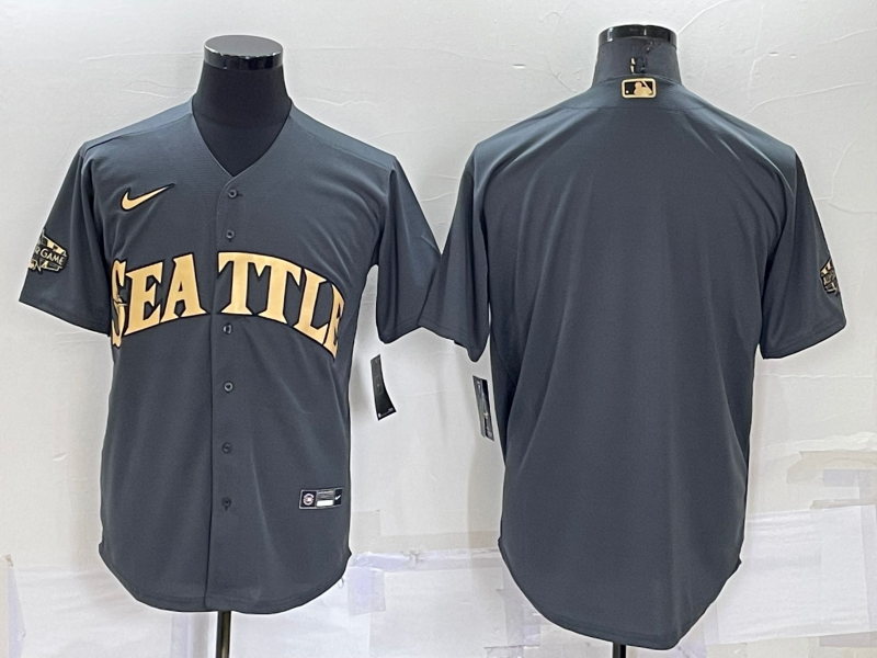 Men's Seattle Mariners Dark Gray Replica Blank Jersey1