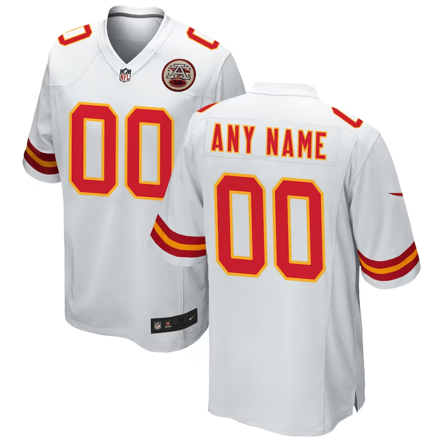 Custom1 Kansas City Chiefs White Game Jersey1