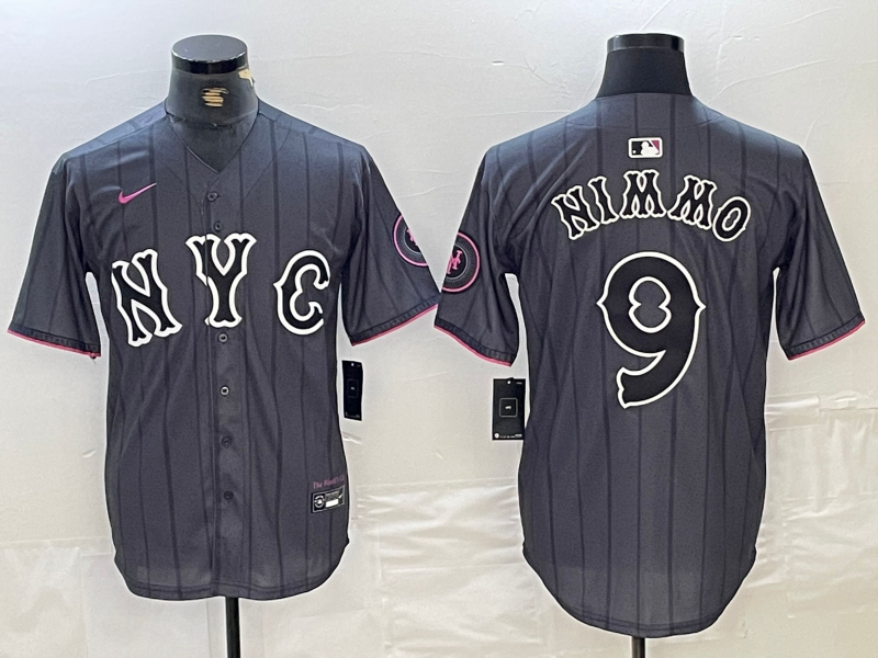 Men's New York Mets Brandon Nimmo #9 Graphite 2024 City Connect Limited Player Jersey1