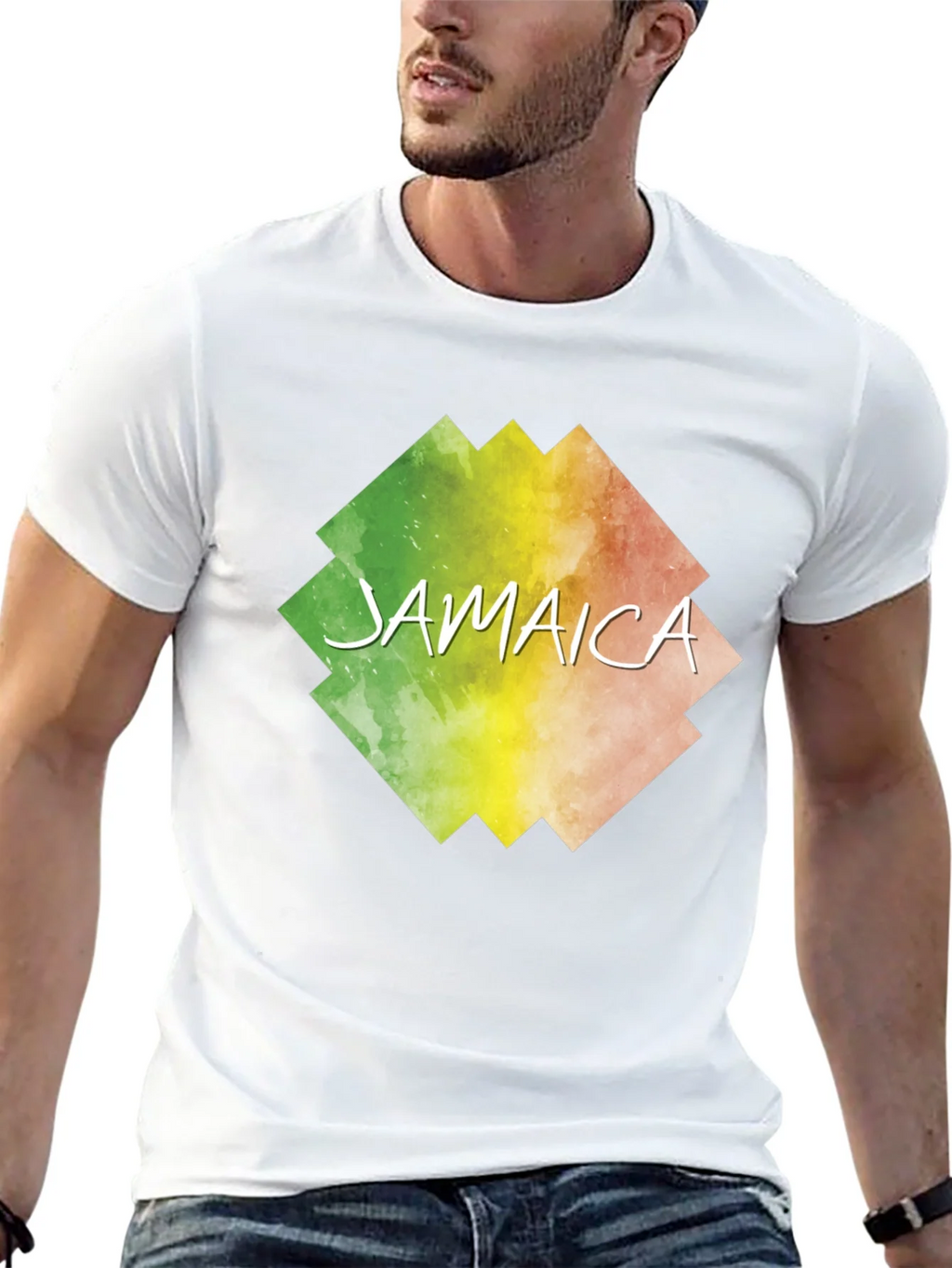 Jamaica Graphic Print Black T-Shirt