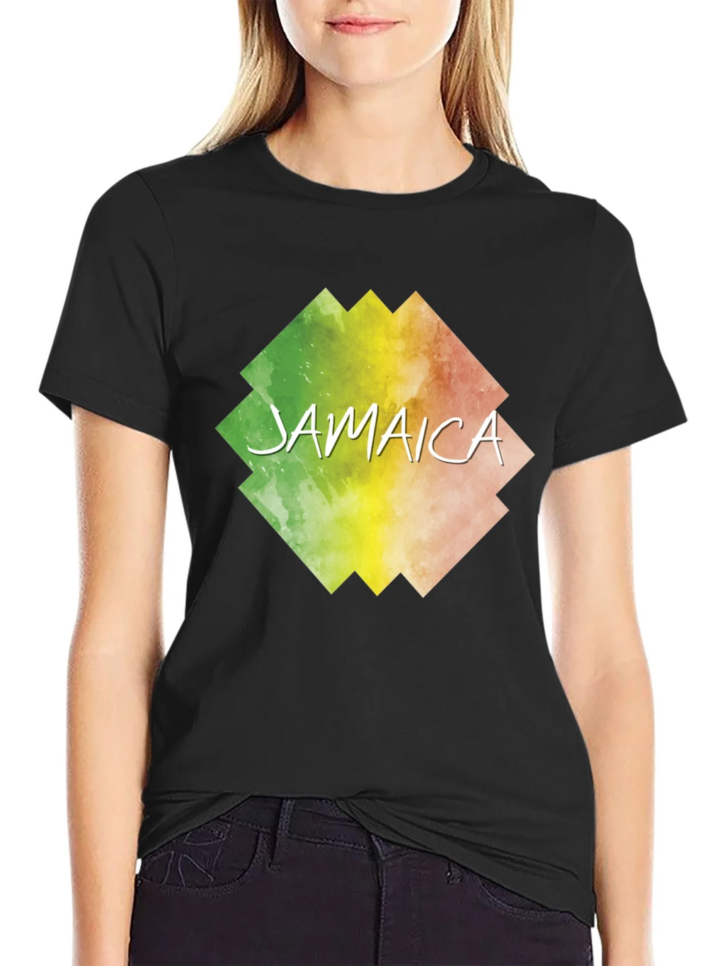 Jamaica Graphic Print Black T-Shirt