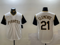 Men's Pittsburgh Pirates Roberto Clemente #21 White Replica Player Jersey1