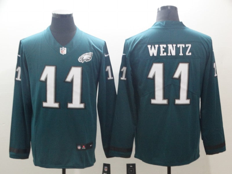 Men's Philadelphia Eagles Carson Wentz #11 Midnight Green Team Game Jersey1