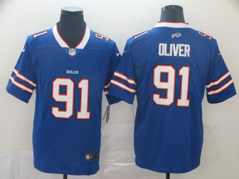 Men's Buffalo Bills Ed Oliver #91 Blue Game Player Jersey1