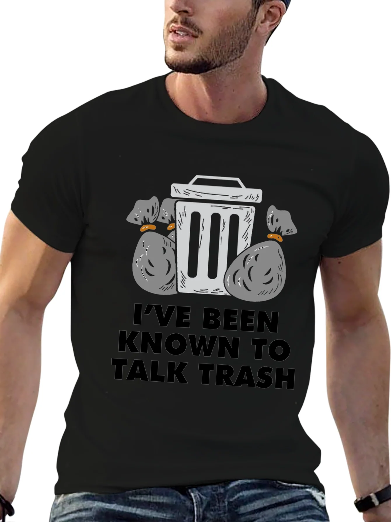 Talk Trash Mens Black Graphic T-Shirt
