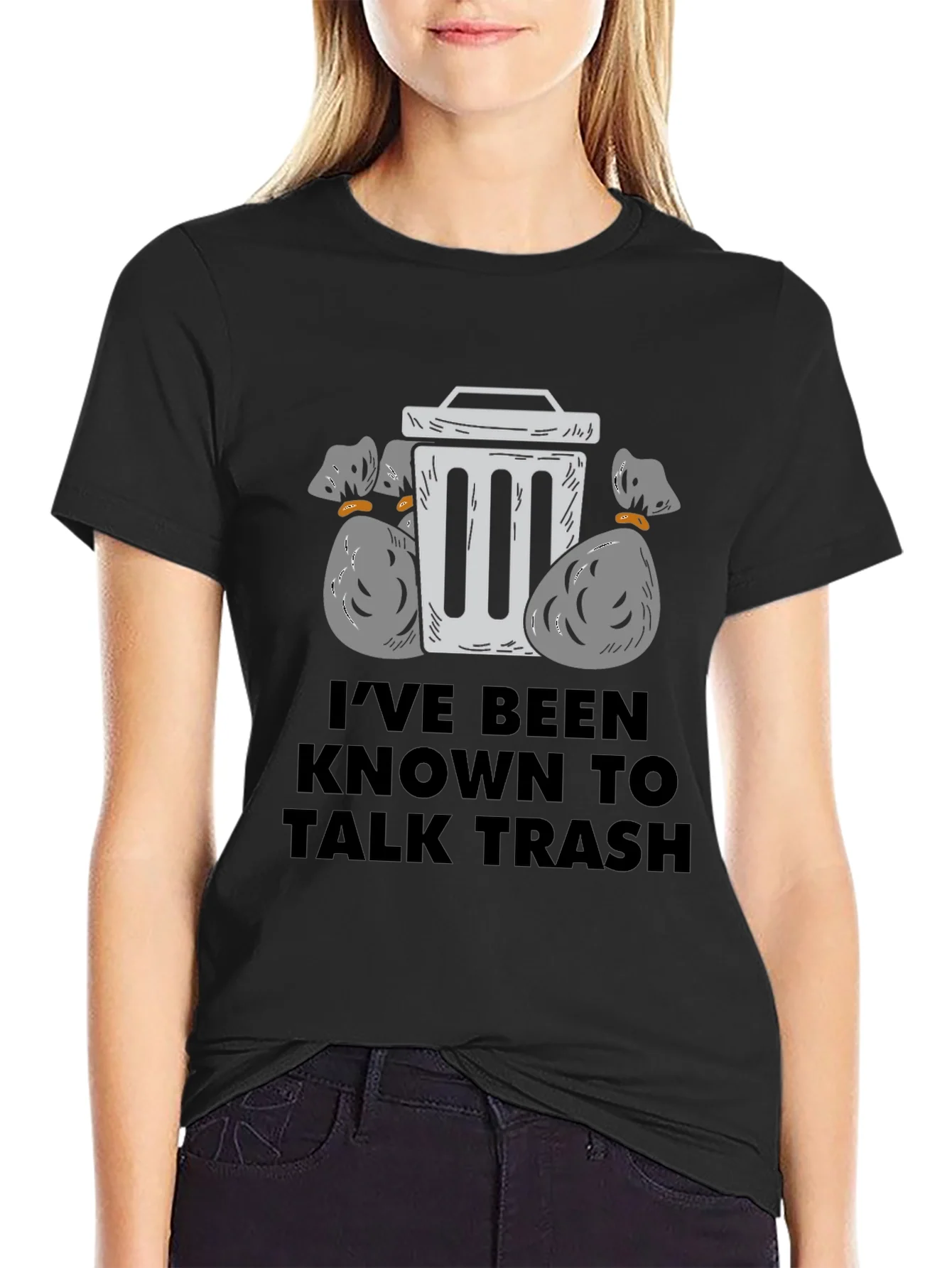 Talk Trash Mens Black Graphic T-Shirt