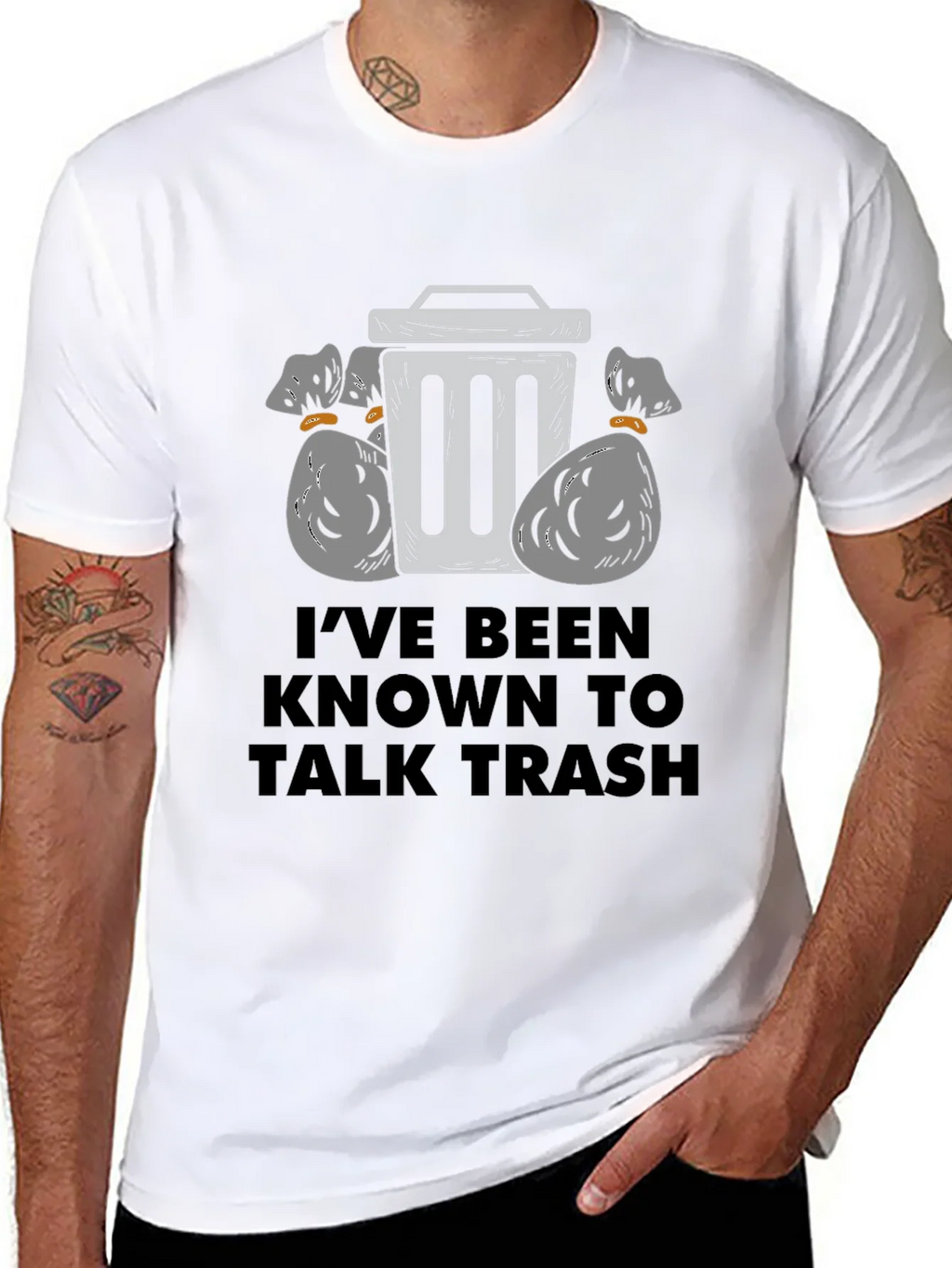 Talk Trash Mens Black Graphic T-Shirt