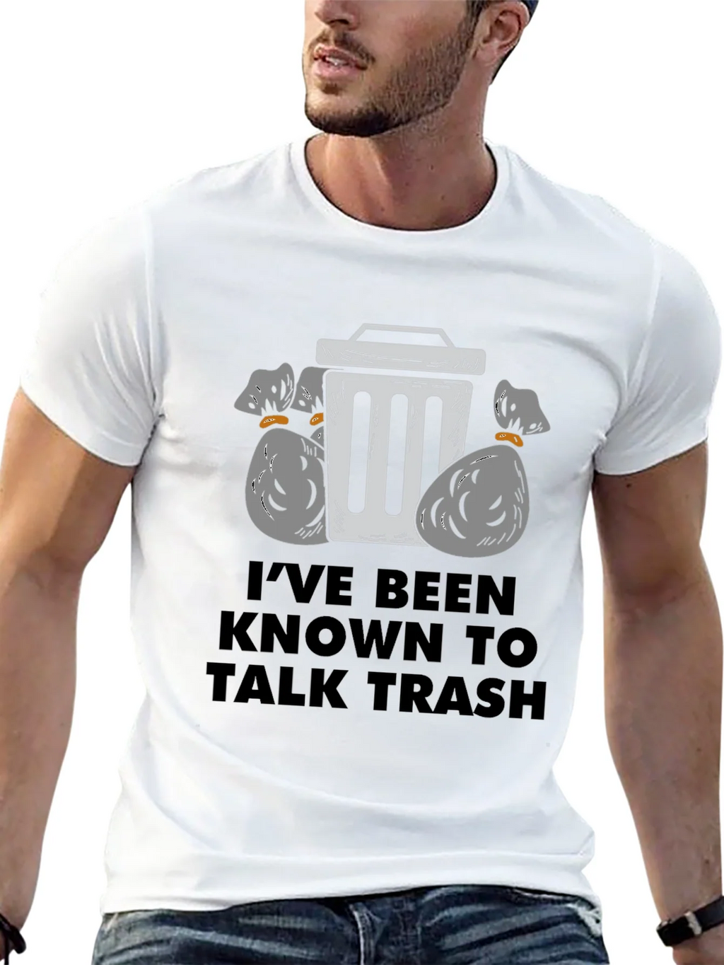 Talk Trash Mens Black Graphic T-Shirt