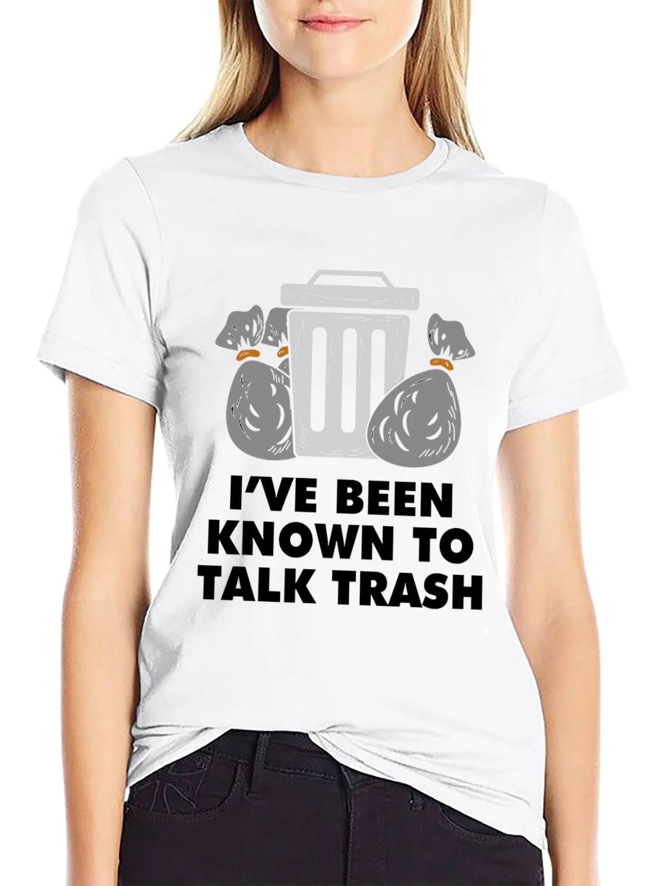 Talk Trash Mens Black Graphic T-Shirt