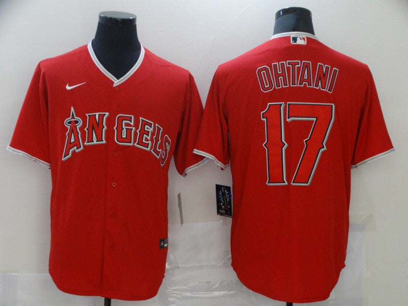 Men's Los Angeles Angels Shohei Ohtani #17  Red Jersey1