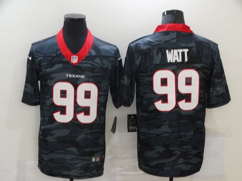 Men's Houston Texans J.J. Watt #99 Gray Camouflage Game Jersey1