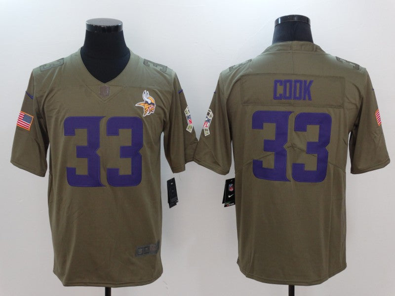 Men's Minnesota Vikings Dalvin Cook #33 Brown Authentic Game Jersey1