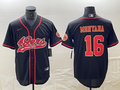 Men's San Francisco 49ers Joe Montana #16 Black Fashion Jersey1 Joint Edition