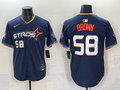 Men's Houston Astros Hunter Brown #58 Navy 2025 City Connect Limited Player Jersey