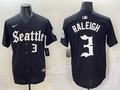 Men's Seattle Mariners Cal Raleigh #3 Black Replica Team Jersey