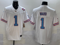 Men's Tennessee Titans Cameron Ward #1 White 2025  Draft First Round Pick Game Jersey