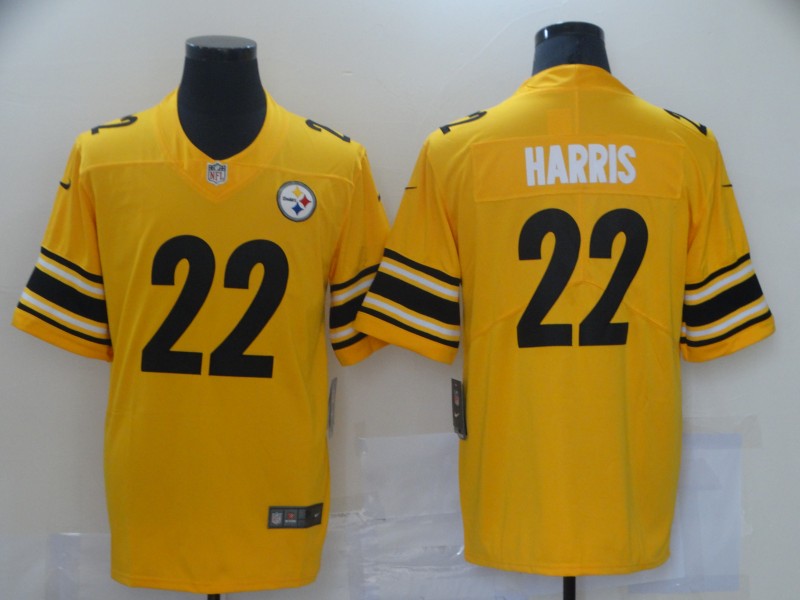 Men's Pittsburgh Steelers Najee Harris #22 Gold Inverted Team Game Jersey1
