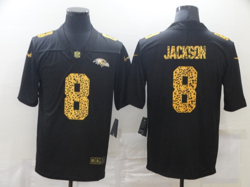Men's Baltimore Ravens Lamar Jackson #8 Black Game Player Jersey1