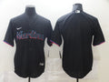 Men's Miami Marlins Black Alternate Replica Blank Jersey1