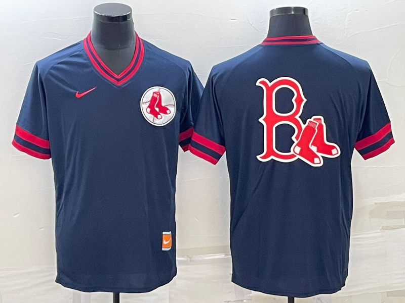 Men's Boston Red Sox Navy Blank Replica Jersey1