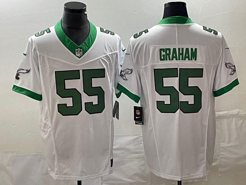 Men's Philadelphia Eagles Brandon Graham #55 White Game Player Jersey1