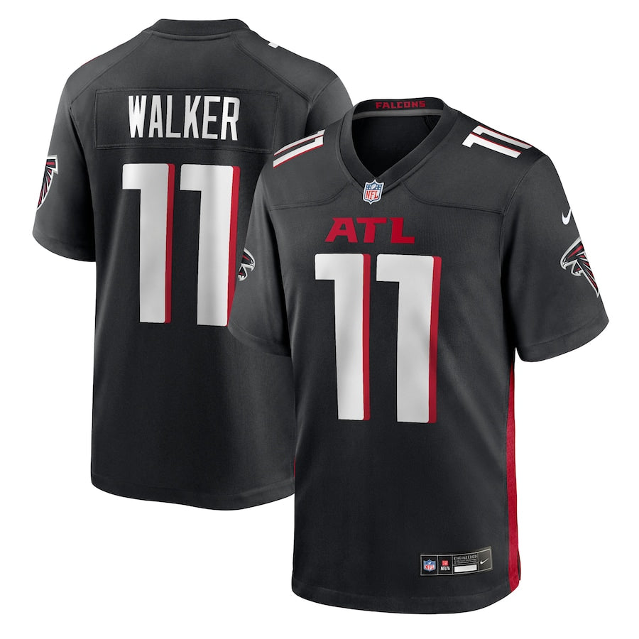 Men's Atlanta Falcons Jalon Walker  Black 2025  Draft First Round Pick Game Jersey
