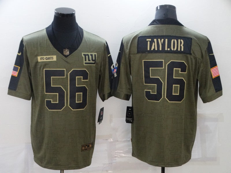 Men's New York Giants Lawrence Taylor #56 Brown Game Jersey1