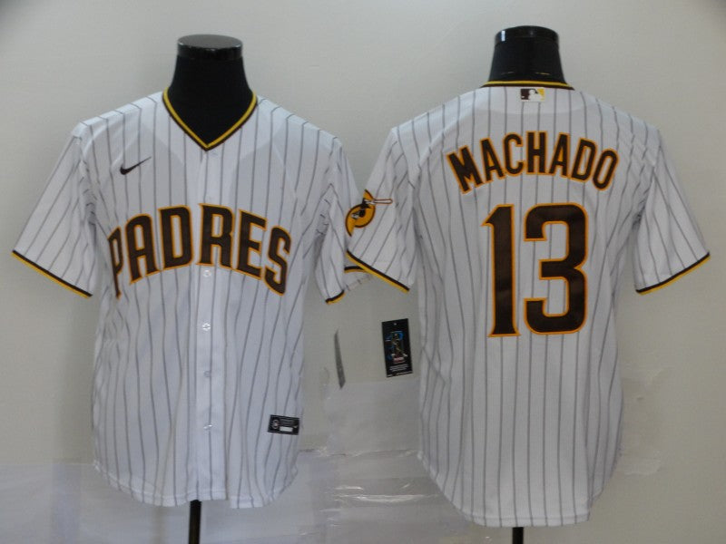 Men's San Diego Padres #13 Manny Machado White Stitched Jersey1