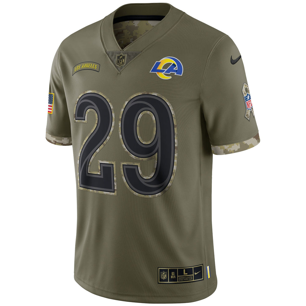 Eric Dickerson Los Angeles Rams Salute To Service Retired   Limited Jersey - Olive