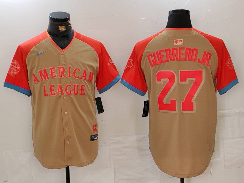 Men's American League Vladimir Guerrero Jr. #27 Cream 2024  All-Star Game Limited Player Jersey1