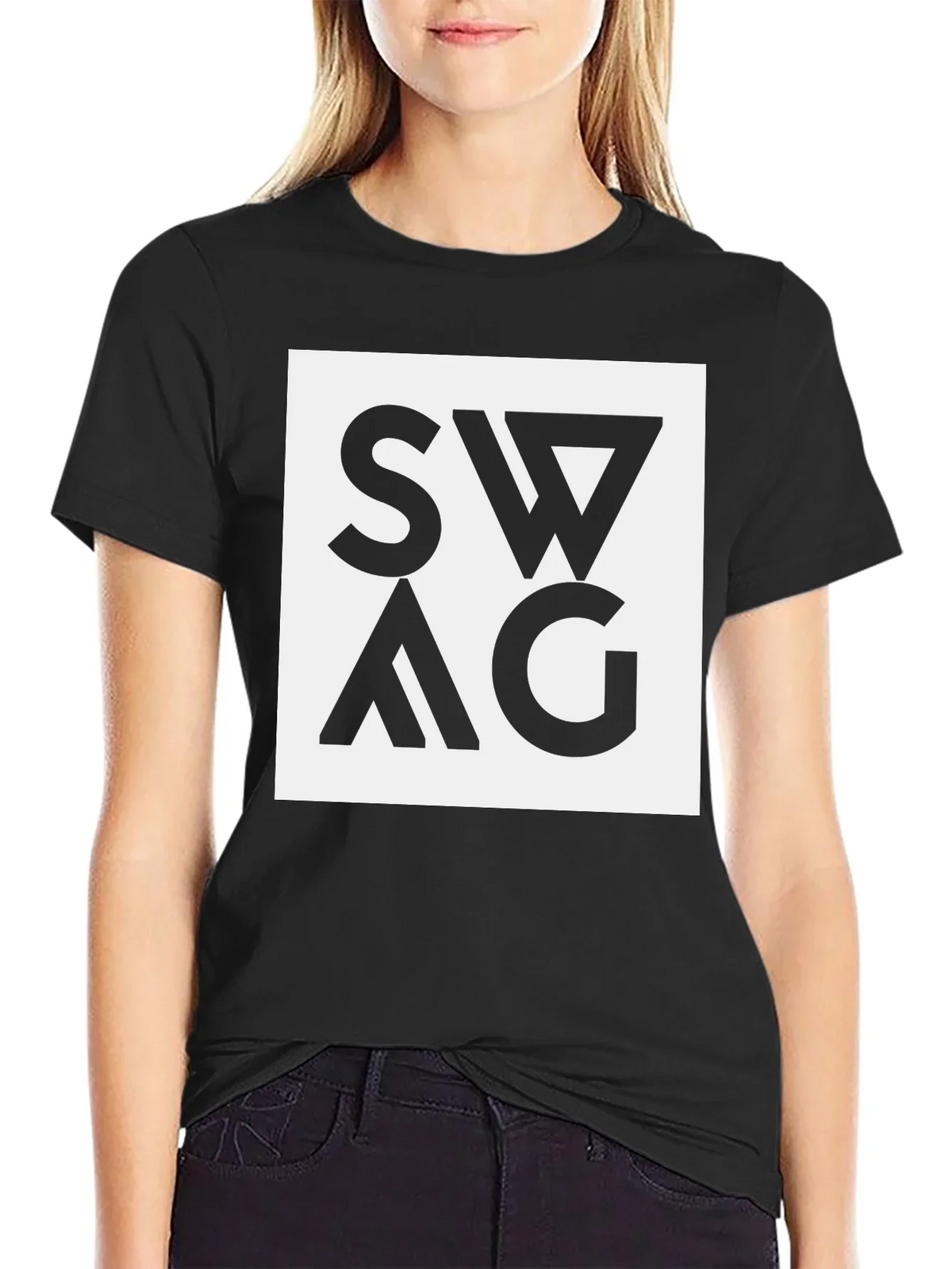 Swag Graphic Tee - Black Cotton Blend