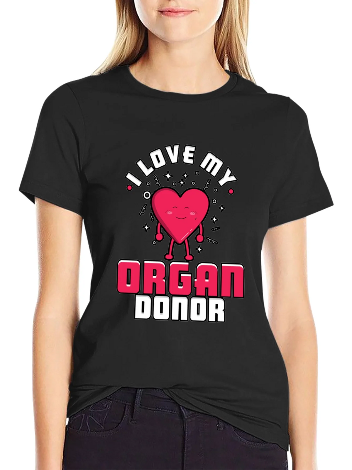 I Love My Organ Donor Black T-Shirt
