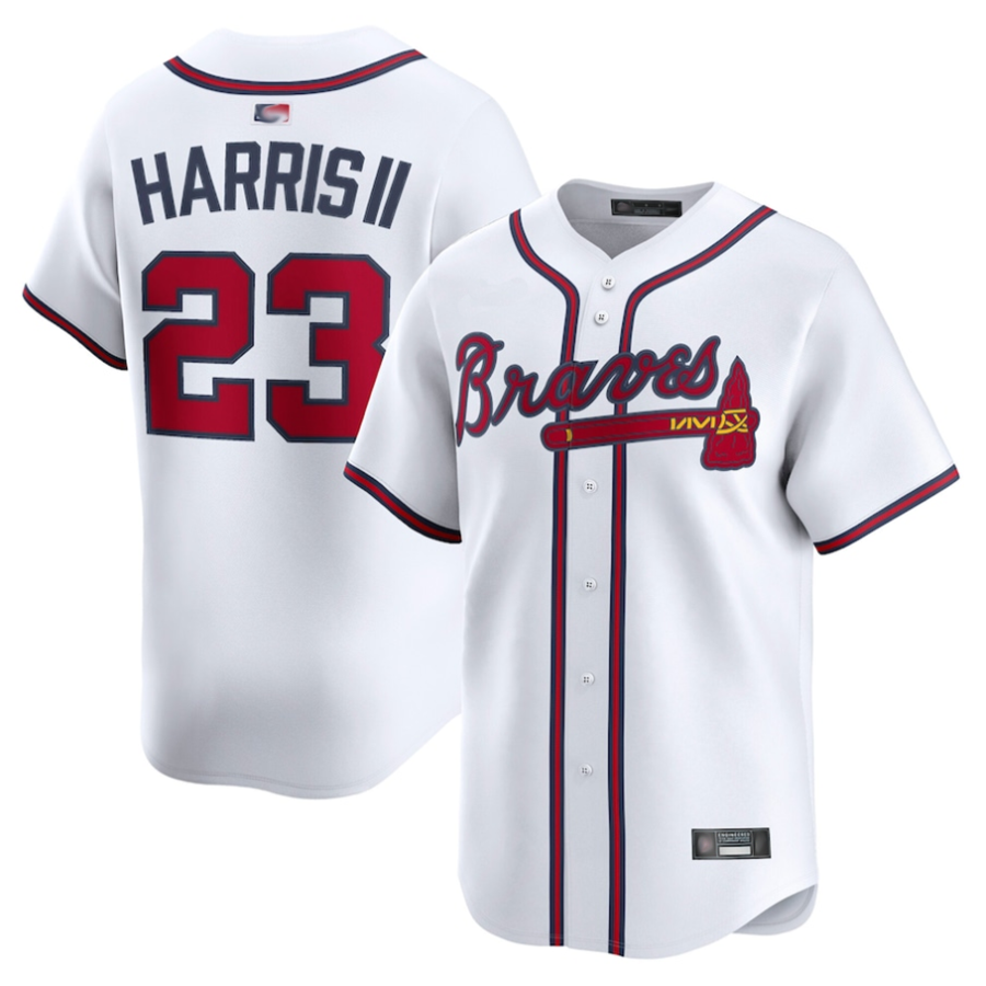 A.Braves #23 Michael Harris II Player White Home Limited Baseball Jerseys