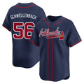 A.Braves #56 Spencer Schwellech Player Navy Limited Home Baseball Jerseys