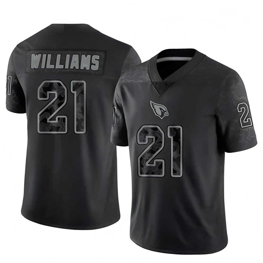 A.Cardinals #21 Garrett Williams Player Black RFLCTV Limited Football Jerseys