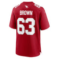 A.Cardinals #63 Evan Brown Player Cardinal Home Game Football Jerseys
