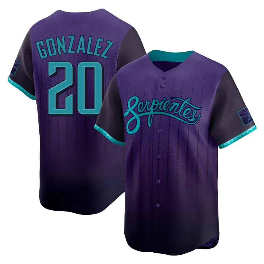 A.Diamondbacks #20 Luis Gonzalez Player Purple City Connect Limited Baseball Jerseys