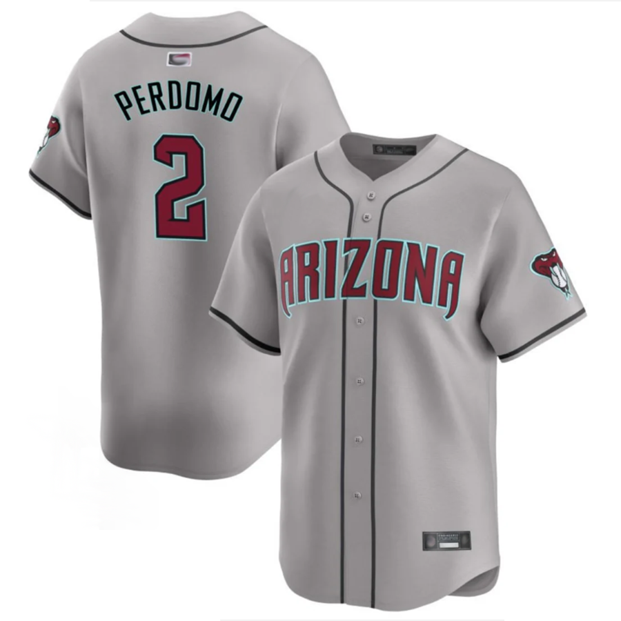A.Diamondbacks #2 Geraldo Perdomo Player Gray Replica Baseball Jerseys