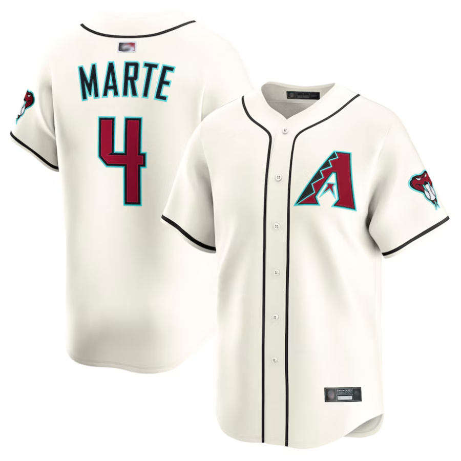 A.Diamondbacks #4 Ketel Marte Player Cream Limited Baseball Jerseys