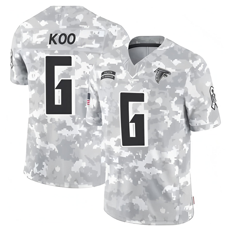 A.Falcons #6 Younghoe Koo Player Camo Salute to Service Limited Football Jerseys