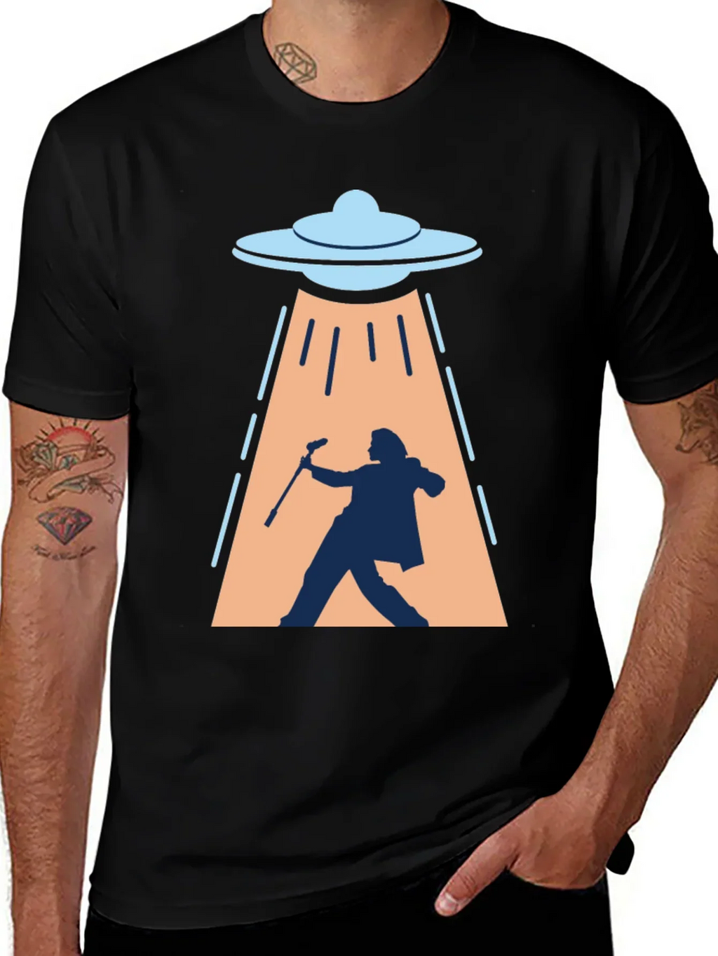 UFO Abduction T-Shirt: Silhouette Design