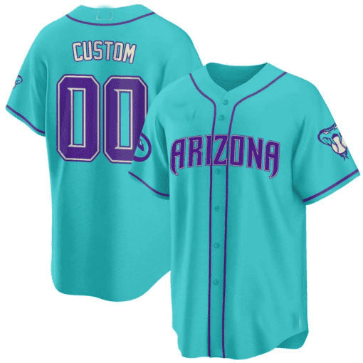 Custom A.Diamondbacks Teal Purple Game Jersey ��C Stitched Baseball Jerseys