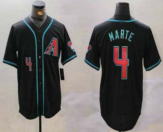 A.Diamondbacks #4 Ketel Marte Player Black Cool Base Limited Stitched Baseball Jerseys