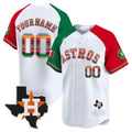 Custom H.Astros Mexico Texas Patch Vapor Premier Limited White Baseball Jerseys