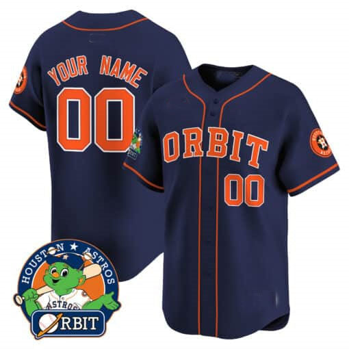 Custom H.Astros Orbit Patch Vapor Premier Limited Stitched Baseball Jerseys