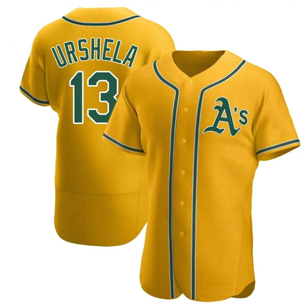 Athletics #13 Gio Urshela Player Gold Limited Elite Baseball Jerseys