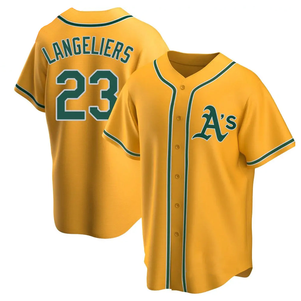 Athletics #23 Shea Langeliers Player Gold Replica Baseball Jerseys