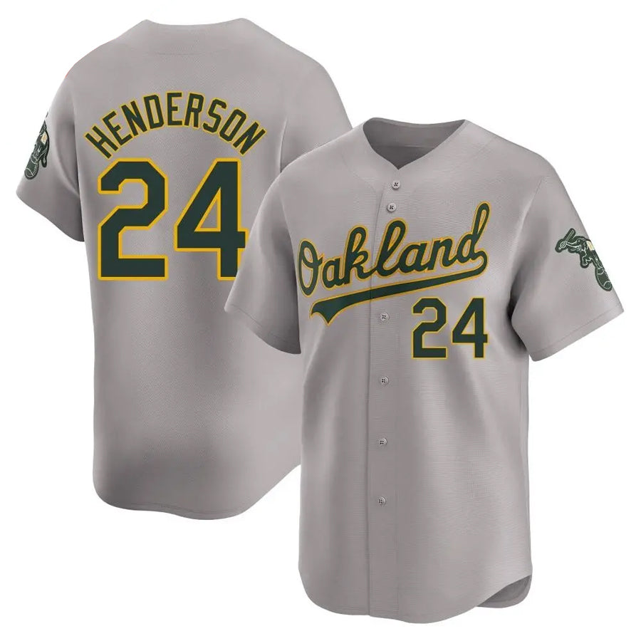Athletics #24 Rickey Henderson Player Gray Limited Home Baseball Jerseys