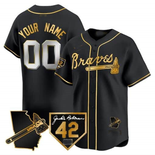 Custom A.Braves Robinson & Georgia Patch Vapor Premier Limited ��CStitched Baseball Jerseys