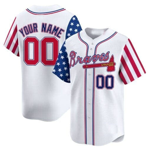 Custom A.Braves White Independence Day Vapor Premier Limited ��C All Stitched Baseball Jerseys